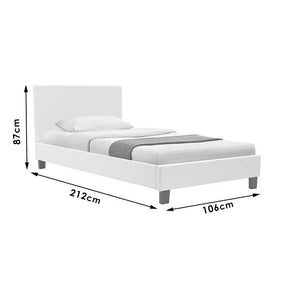 Κρεβάτι Nevil pakoworld 100x200 PU χρώμα μαύρο ματ