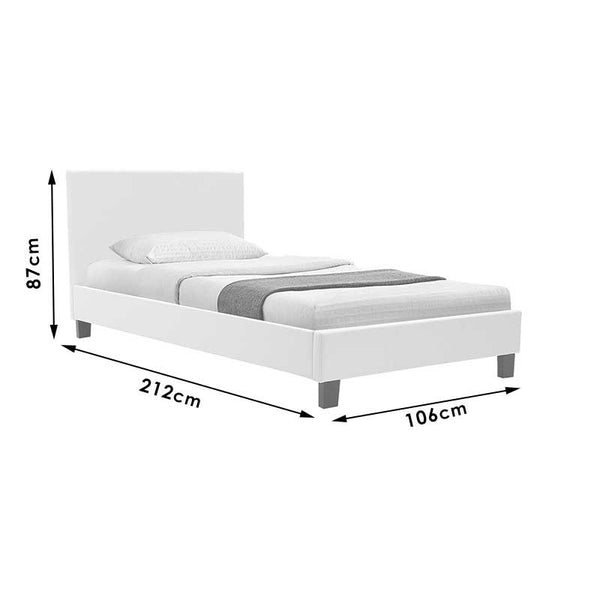 Κρεβάτι Nevil pakoworld 100x200 PU χρώμα μαύρο ματ