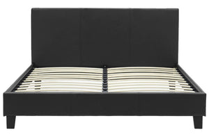 Κρεβάτι Nevil pakoworld 150x200 PU χρώμα μαύρο ματ
