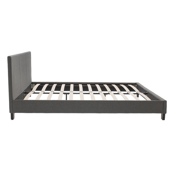 Κρεβάτι Nevil pakoworld 150x200 με ύφασμα χρώμα ανθρακί