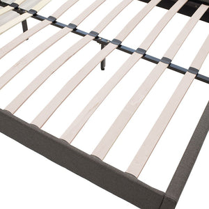 Κρεβάτι Nevil pakoworld 150x200 με ύφασμα χρώμα ανθρακί