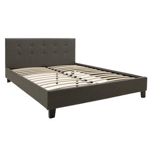 Κρεβάτι Mago pakoworld ύφασμα ανθρακί 150x200εκ
