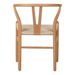 Καρέκλα Wishbone pakoworld rubberwood-σχοινί σε φυσική απόχρωση 53.5x57x74εκ