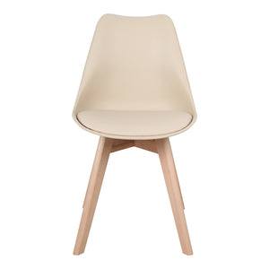 Καρέκλα Gaston pakoworld PP-PU taupe απόχρωση- φυσικό πόδι 43x51x75εκ
