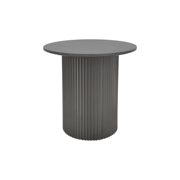 Βοηθητικό τραπέζι Dovel pakoworld mdf-μέταλλο σε μαύρη απόχρωση Φ50x50εκ