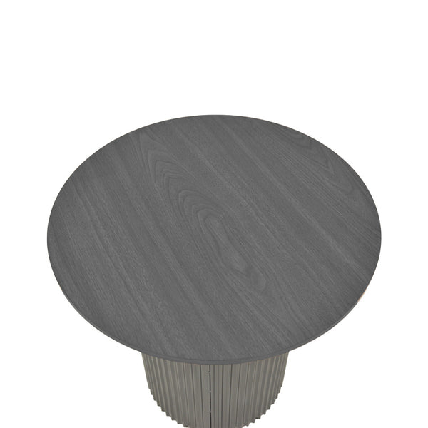 Βοηθητικό τραπέζι Dovel pakoworld mdf-μέταλλο σε μαύρη απόχρωση Φ50x50εκ