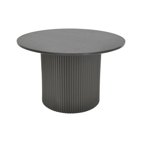 Τραπέζι σαλονιού Dovel pakoworld mdf-μεταλλο σε μαύρη απόχρωση Φ70x45εκ