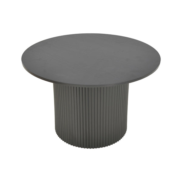 Τραπέζι σαλονιού Dovel pakoworld mdf-μεταλλο σε μαύρη απόχρωση Φ70x45εκ