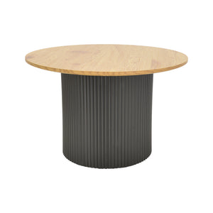 Τραπέζι σαλονιού Dovel pakoworld mdf σε sonoma-μαύρο μέταλλο Φ70x45εκ