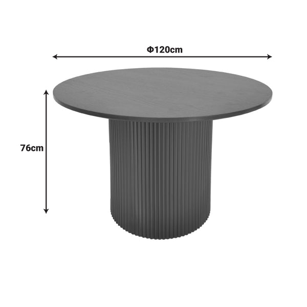 Τραπέζι Karulo pakoworld mdf σε μαύρη απόχρωση Φ120x76εκ