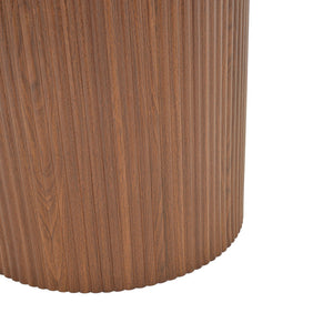 Τραπέζι Karulo pakoworld mdf σε καρυδί απόχρωση Φ120x76εκ