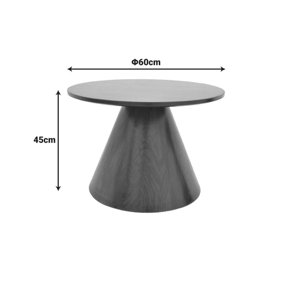 Τραπέζι σαλονιού Donda pakoworld mdf-μέταλλο σε καρυδί απόχρωση Φ60x46εκ