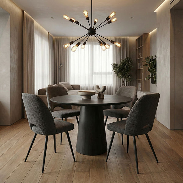 Tραπέζι Donda pakoworld mdf μαύρο Φ100x76εκ