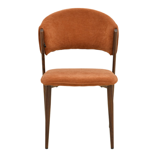Καρέκλα Dolez pakoworld terracotta ύφασμα-πόδι καρυδί μέταλλο 49x58.5x82εκ