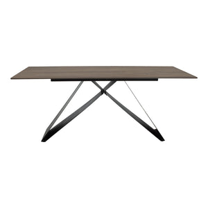 Τραπέζι Sabrina pakoworld sintered stone καρυδί-μαύρο 180x90x75εκ