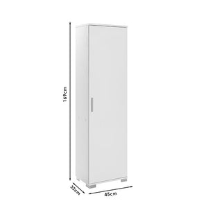 Ντουλάπι-στήλη Chad1 pakoworld λευκό gloss 45x32x169εκ