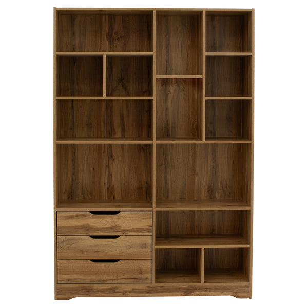 Βιβλιοθήκη Lucinda pakoworld oak 120x29.8x180.5εκ