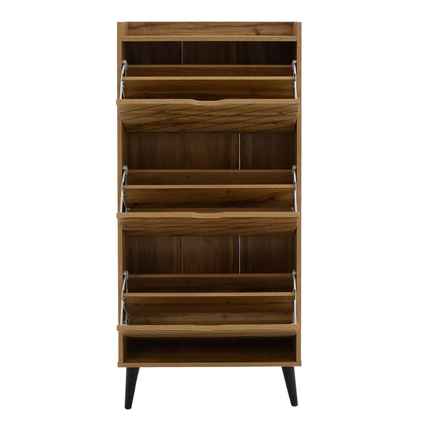 Παπουτσοθήκη Thelma pakoworld 12 ζεύγων oak 60x23.8x131.6εκ