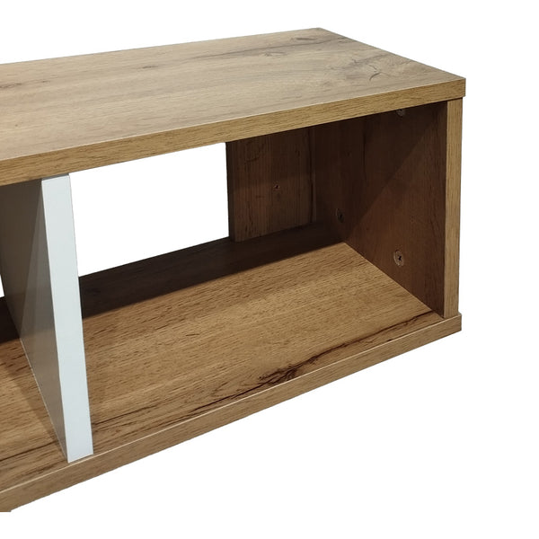 Ραφιέρα τοίχου Flevior pakoworld σε sonoma με λευκή απόχρωση 90x22x25.6εκ