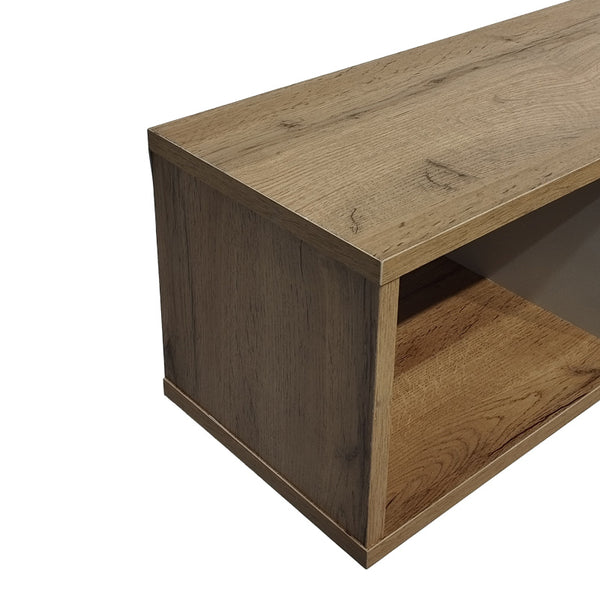 Ραφιέρα τοίχου Flevior pakoworld σε sonoma με λευκή απόχρωση 90x22x25.6εκ