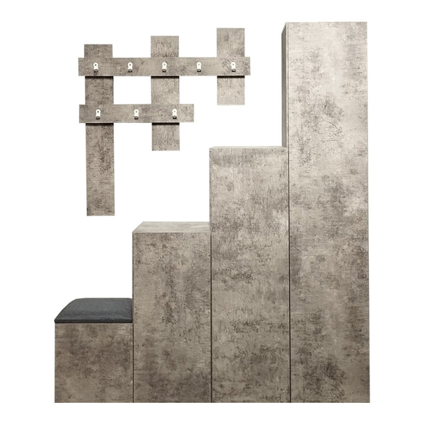 Έπιπλο εισόδου Nenich pakoworld σε γκρι oak απόχρωση 150x37x180εκ