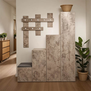 Έπιπλο εισόδου Nenich pakoworld σε γκρι oak απόχρωση 150x37x180εκ