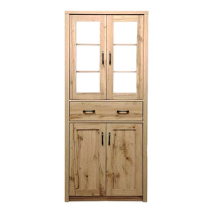 Βιτρίνα-ντουλάπα Nisso pakoworld σε oak απόχρωση 80x40x183.5εκ