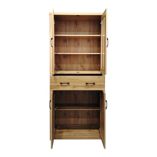 Βιτρίνα-ντουλάπα Nisso pakoworld σε oak απόχρωση 80x40x183.5εκ