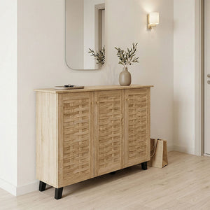 Παπουτσοθήκη-ντουλάπι Mantam pakoworld 16 ζεύγων sonoma 115.5x34x87εκ