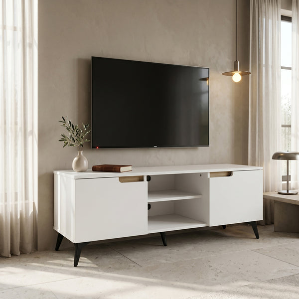 Έπιπλο τηλεόρασης Kemvio pakoworld  sonoma-λευκό 120x38x44εκ