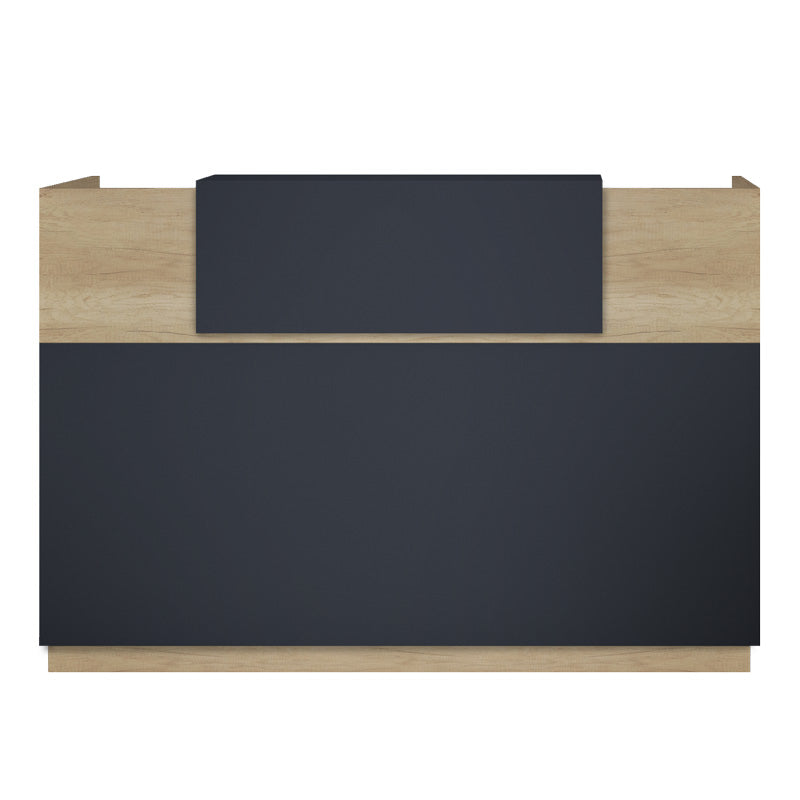 Γραφείο reception Lotus pakoworld σε χρώμα φυσικό - ανθρακί 200x70x110εκ