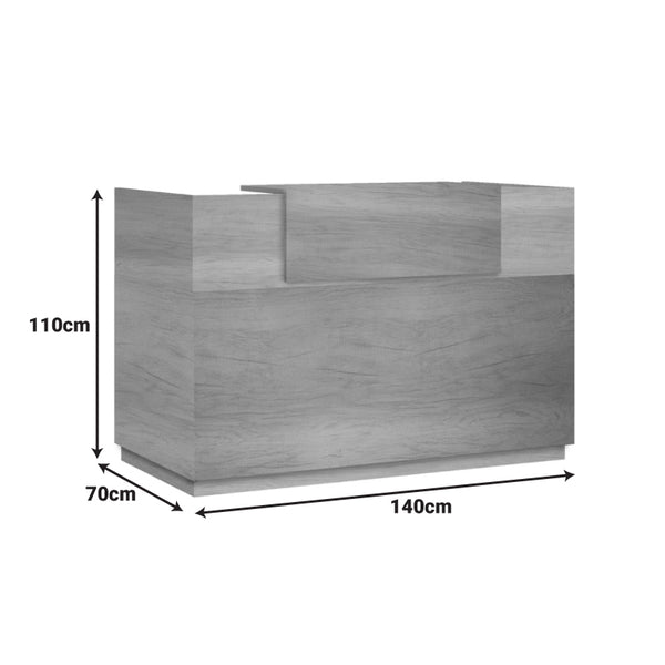 Γραφείο reception Lotus pakoworld σε χρώμα φυσικό 140x70x110εκ