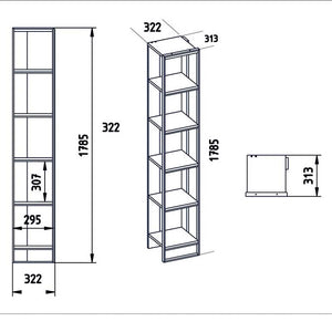 Βιβλιοθήκη Marble pakoworld χρώμα λευκό μαρμάρου-χρυσό 32x31