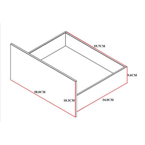 Συρταριέρα Kuanger pakoworld σε λευκή-φυσική απόχρωση 120x40x70εκ
