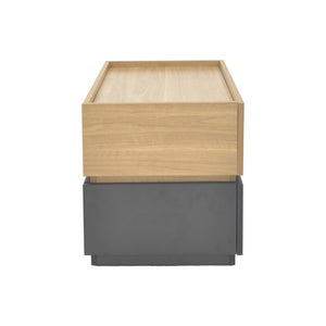 Κομοδίνο Sonlen pakoworld mdf σε sonoma-ανθρακί απόχρωση 60x40x44.5εκ