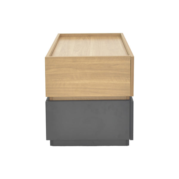 Κομοδίνο Sonlen pakoworld mdf σε sonoma-ανθρακί απόχρωση 60x40x44.5εκ