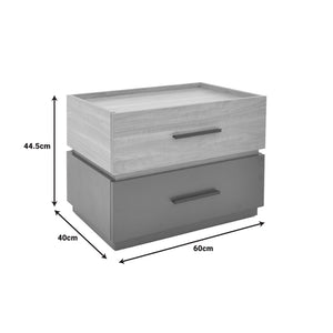 Κομοδίνο Sonlen pakoworld mdf σε sonoma-ανθρακί απόχρωση 60x40x44.5εκ