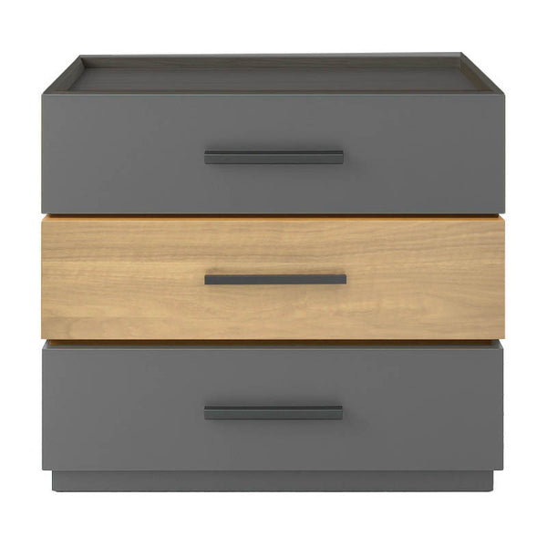 Κομοδίνο Sonlen pakoworld mdf σε sonoma-ανθρακί απόχρωση 60x40x66εκ