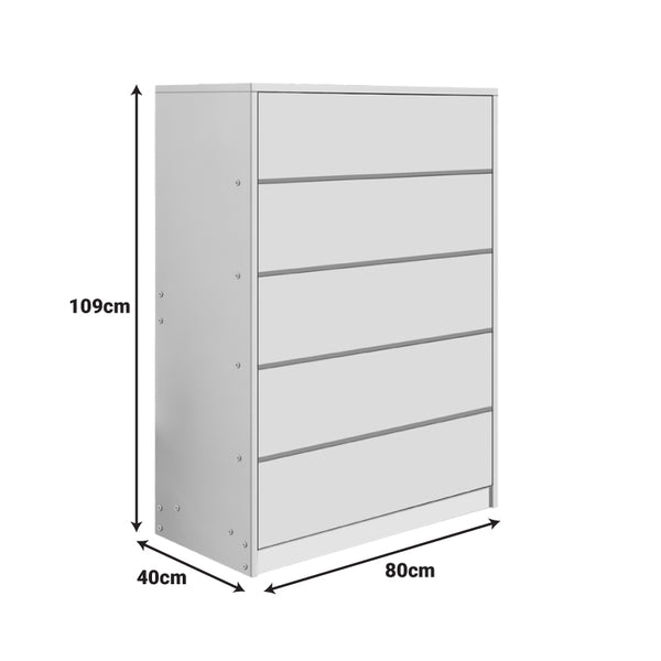 Συρταριέρα Kuanger pakoworld mdf σε φυσική απόχρωση 80x40x109εκ