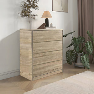 Συρταριέρα Kuanger pakoworld mdf σε φυσική απόχρωση 80x40x80εκ