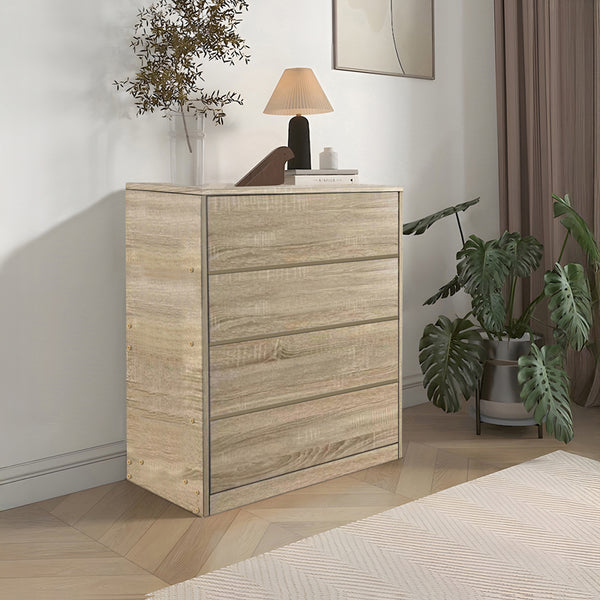 Συρταριέρα Kuanger pakoworld mdf σε φυσική απόχρωση 80x40x80εκ
