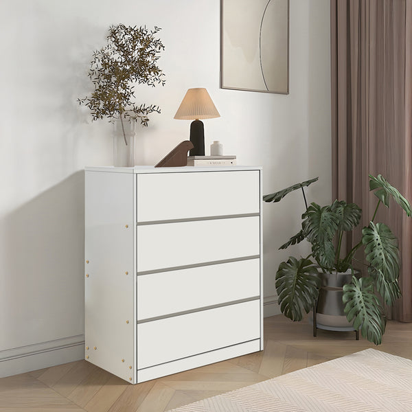Συρταριέρα Kuanger pakoworld mdf σε λευκή απόχρωση 80x40x80εκ