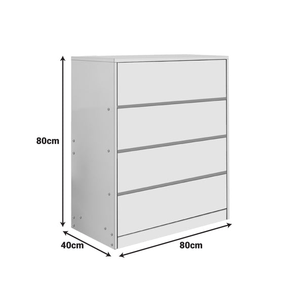 Συρταριέρα Kuanger pakoworld mdf σε λευκή απόχρωση 80x40x80εκ