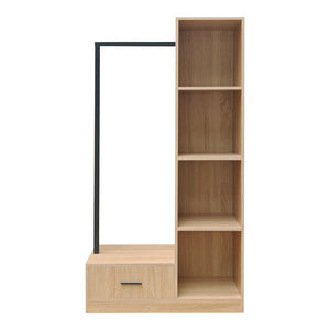 Έπιπλο εισόδου Erdeco pakoworld mdf σε φυσική απόχρωση 80x40x150εκ