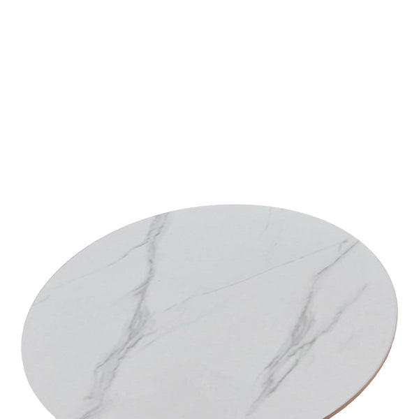 Τραπέζι Balou I pakoworld sintered stone σε λευκό μαρμάρου Φ70x74εκ