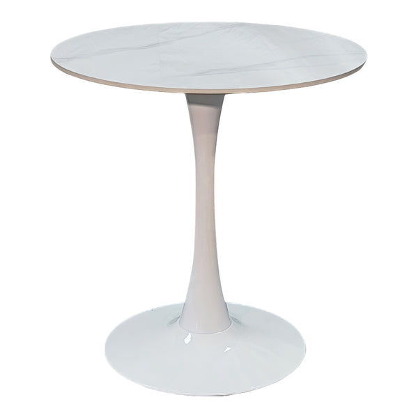 Τραπέζι Balou I pakoworld sintered stone σε λευκό μαρμάρου Φ70x74εκ