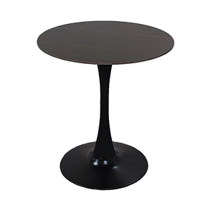 Τραπέζι Balou I pakoworld sintered stone σε μαύρο μαρμάρου Φ70x74εκ