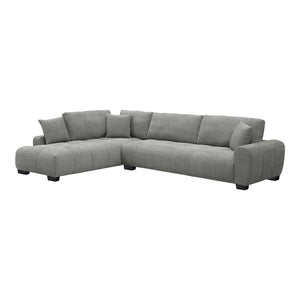 Γωνιακός καναπές Vaneto pakoworld δεξιά γωνία γκρι ύφασμα 298x208x85εκ