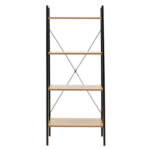 Βιβλιοθήκη- Ραφιέρα Ramon pakoworld φυσικό-μαύρο 60x23x145