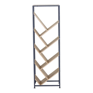 Βιβλιοθήκη Orunta pakoworld oak- μαύρο μέταλλο 40x26.5x125εκ